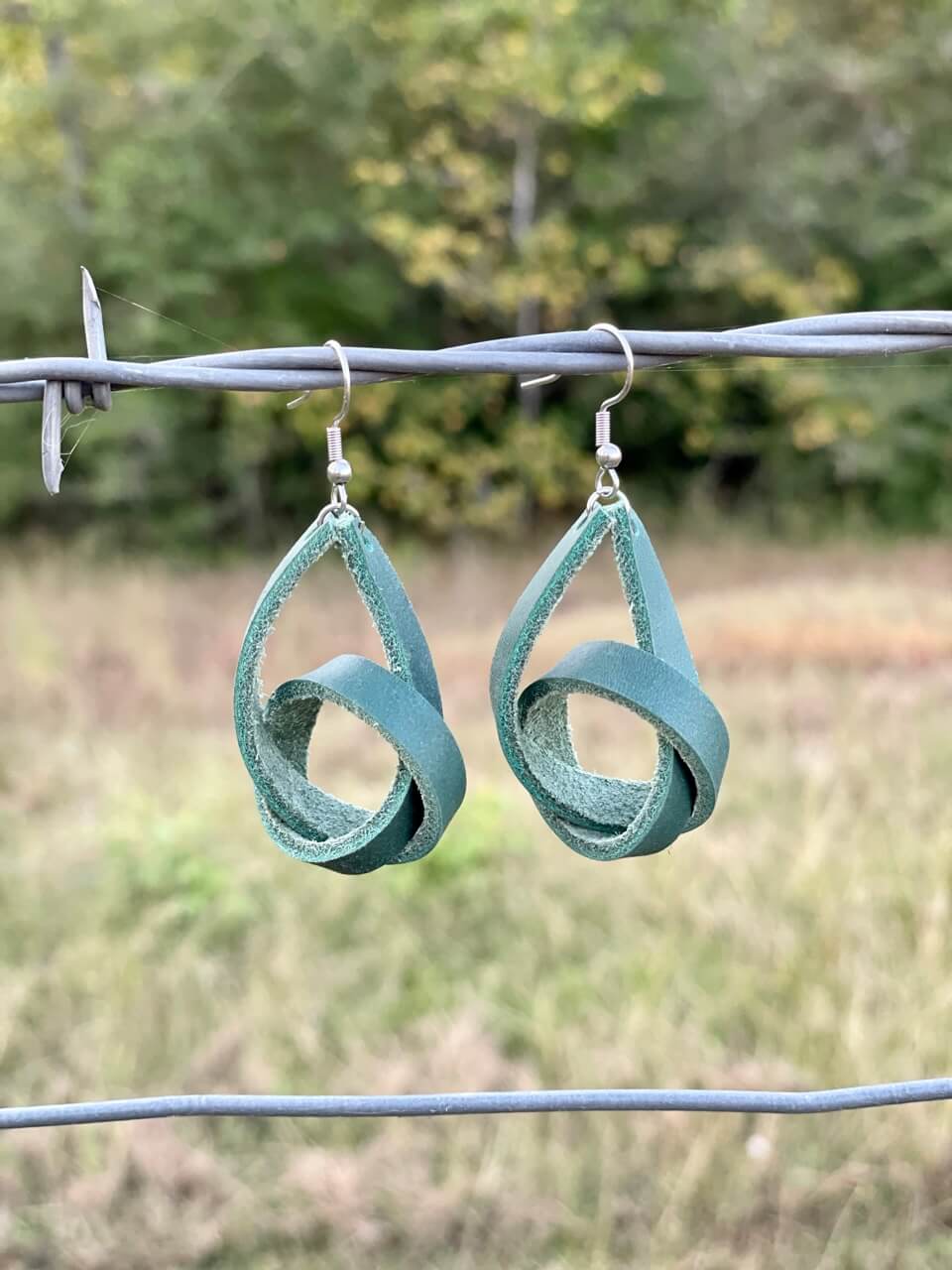 Forest Green Leather Knots