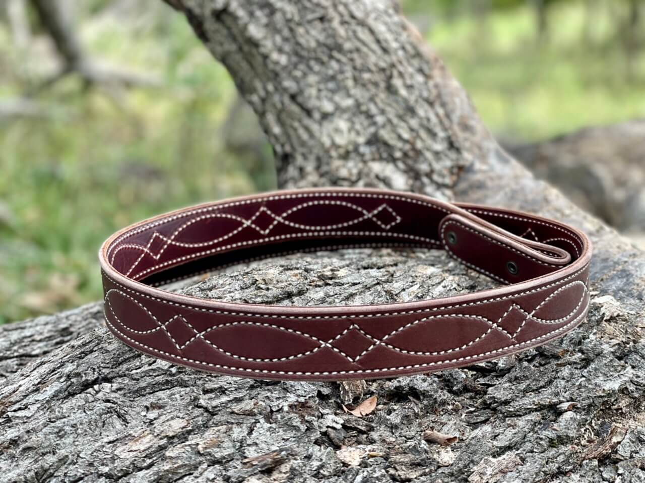 Dark Brown Saddle Stitch Belt