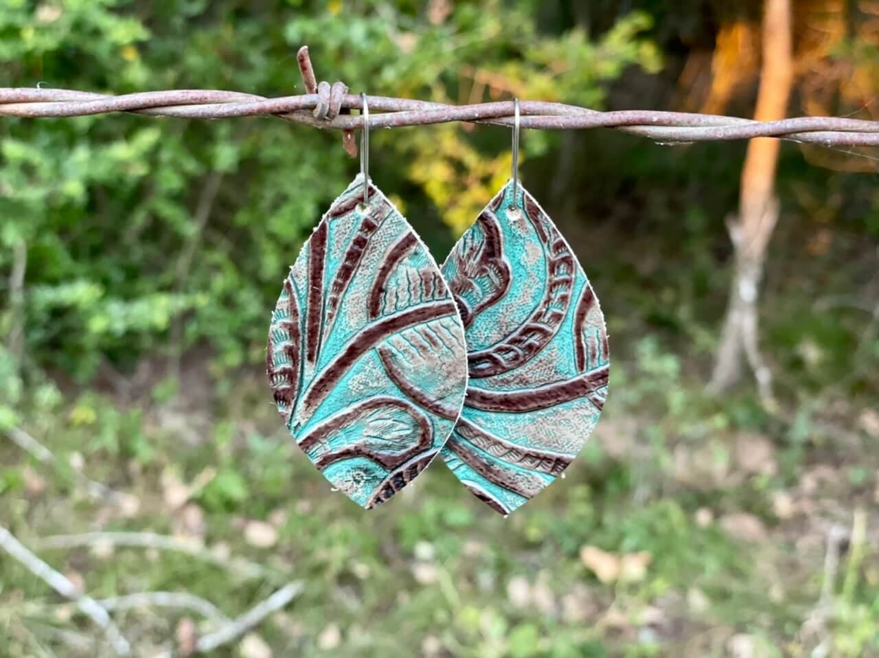 Turquoise & Brown Floral Petals
