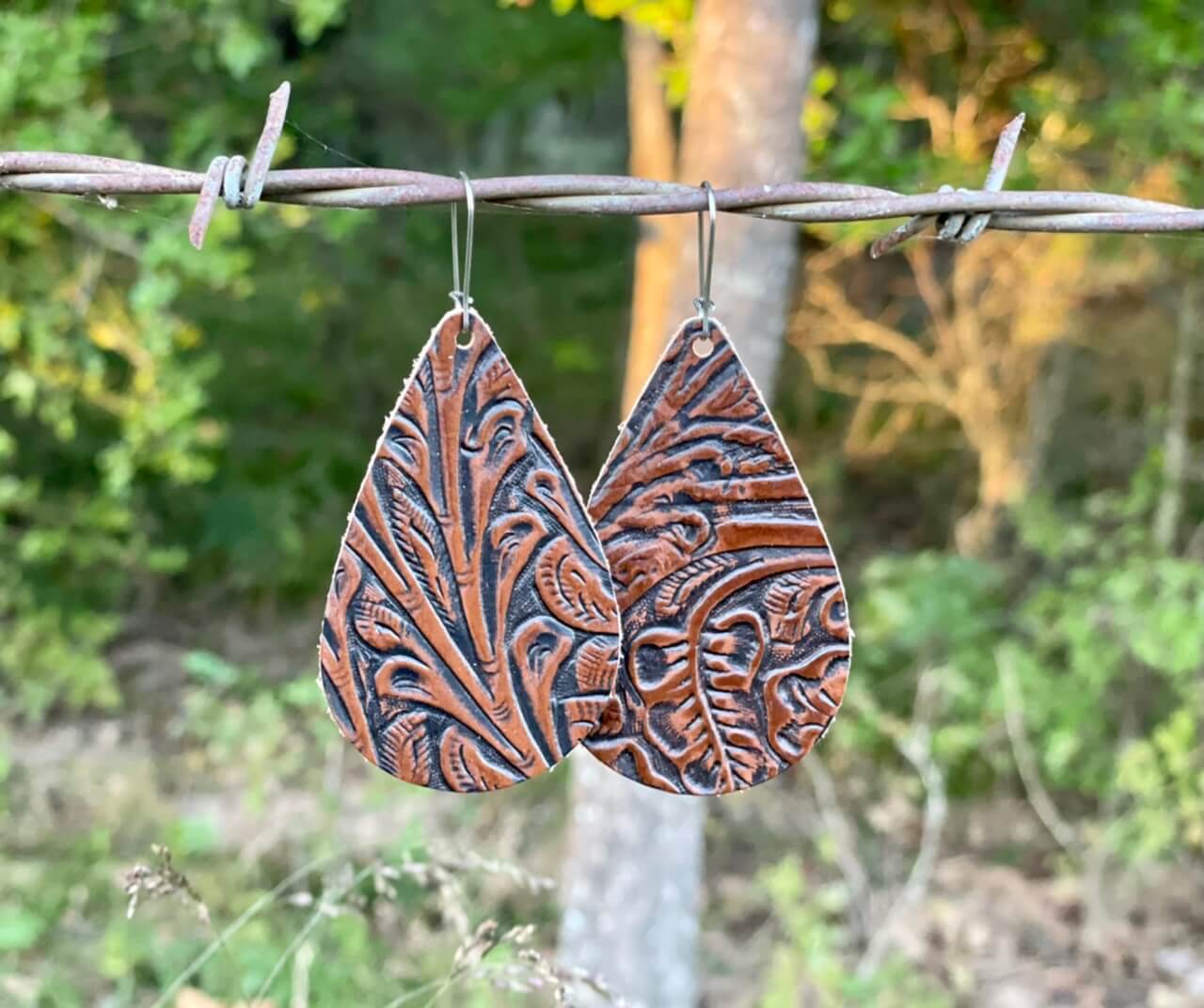 Brown Floral Tear Drop