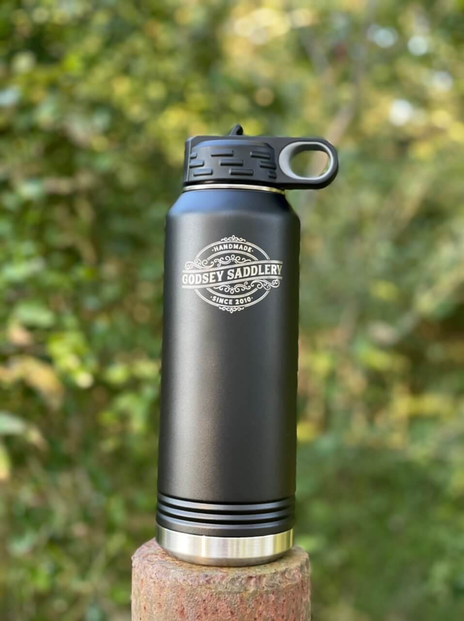 Black 32 oz. Water Bottle with Brand or Logo