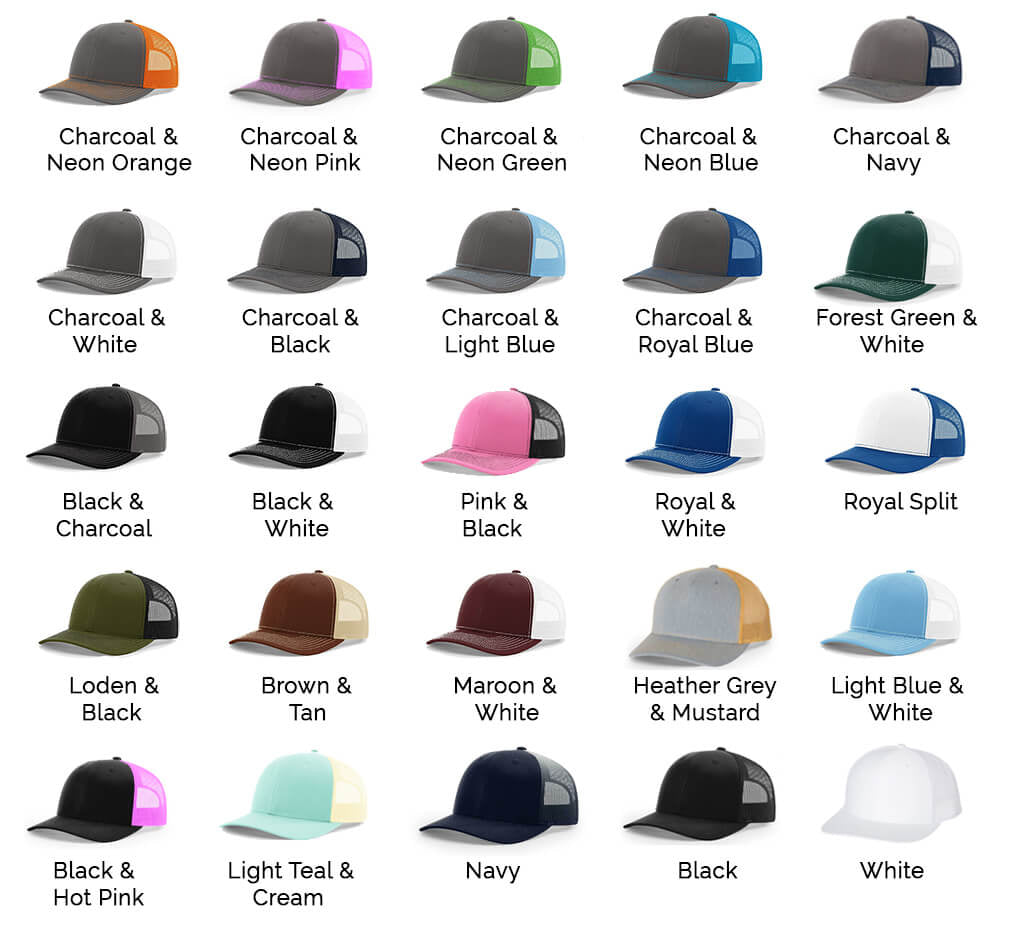 Trucker Hat with Rounded Center Patch (Multiple Color Options)