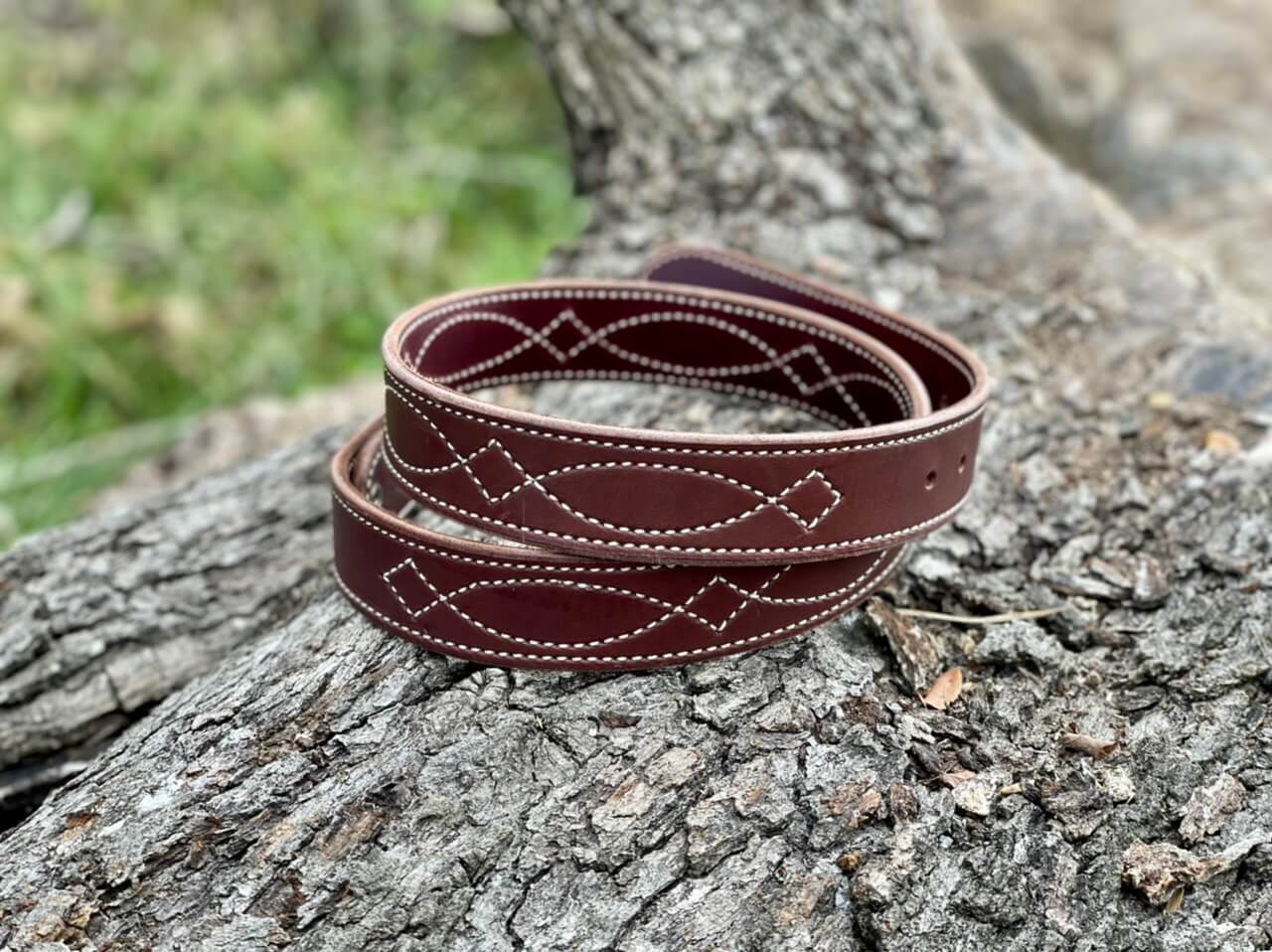 Dark Brown Saddle Stitch Belt